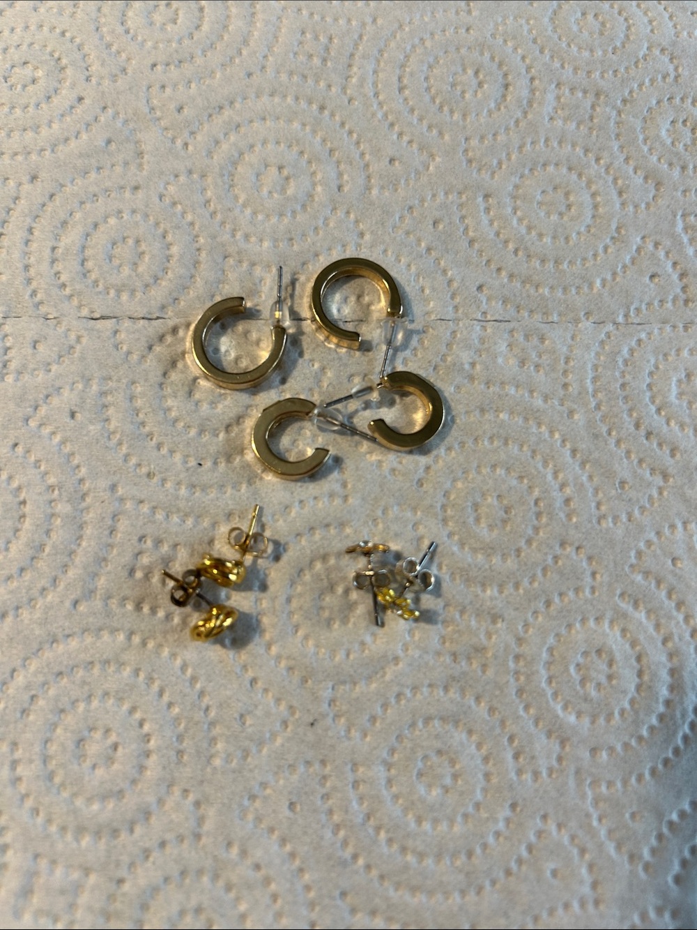 Gold-Tone Hoop and Stud Earring Set - Women Jewelry